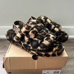 UGG Fluff Yeah Slides - Size 10 Panther Print, New in Box